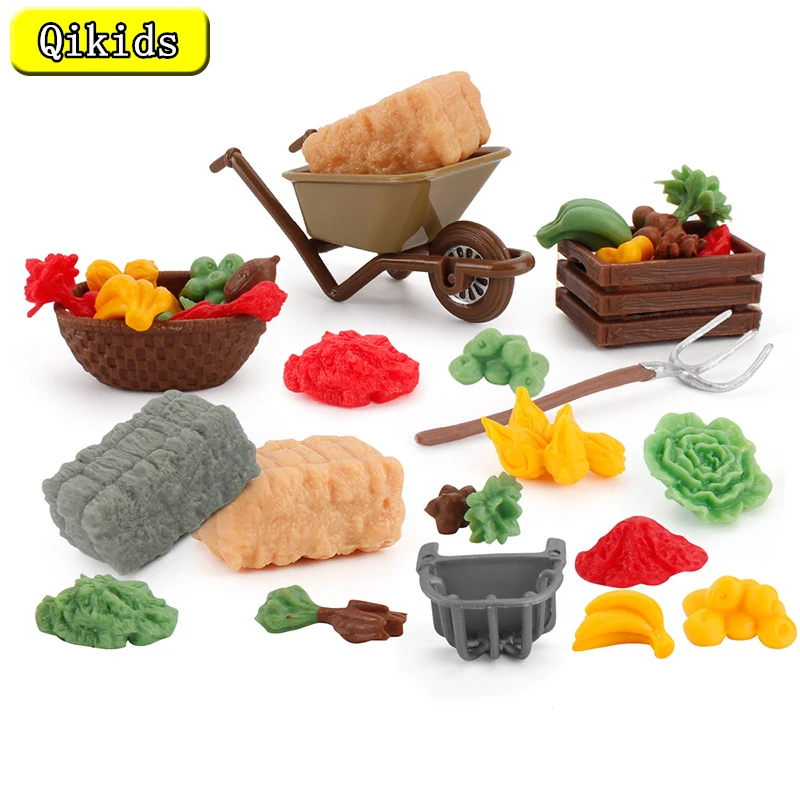 News Simulation Farm Farm Scene Sand Table Spade Forage Fork Lawn Mower Fence Mini Figure Micro Landscape Kids Farm Figures Toys