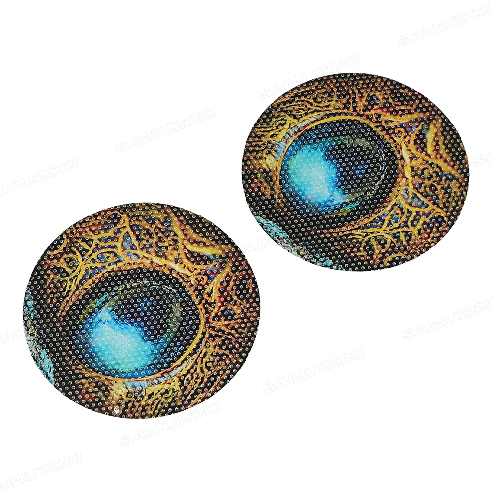 2PCS Eyes Headlight Decals ATV Motorcycle Front Head Light Decor Sticker Fit for Yamaha YFM350X Warrior Banshee Wolverine 350