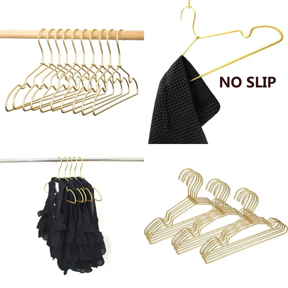 

Non-Slip Matte Gold Metal Children's Hangers, 60 Pack, Perfect for Coated Wire Clothes, Ideal for Baby and Kids' Closet Storage,