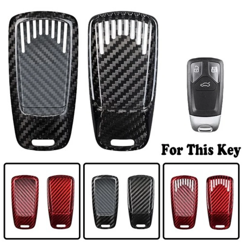 A + ألياف الكربون سيارة مفتاح فوب غطاء الحال بالنسبة لأودي Q7 TTS A4L A3 A4 S5 A6L QT Q5 B6 B7 #1