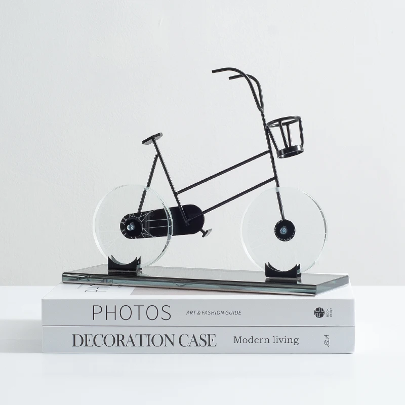  Crystal Bicycle Decorative Item Modern Minimalist TV Cabinet Display Sample Room Sales Office Study Soft Decorations