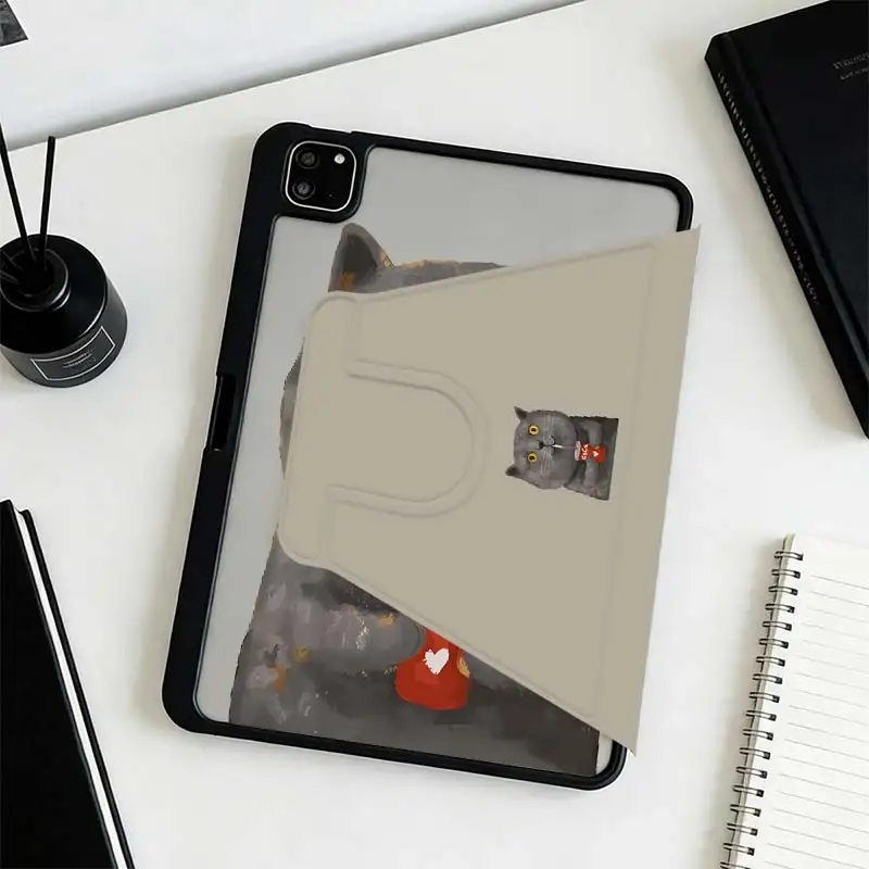Tri-Fold 360° Rotation Smart Case For iPad A16 2025 11 Air11/13 iPad 10.2 7/8/9 4/5 10.9 10th IPad Mini6 8.3 Pro 10.5 Pro11