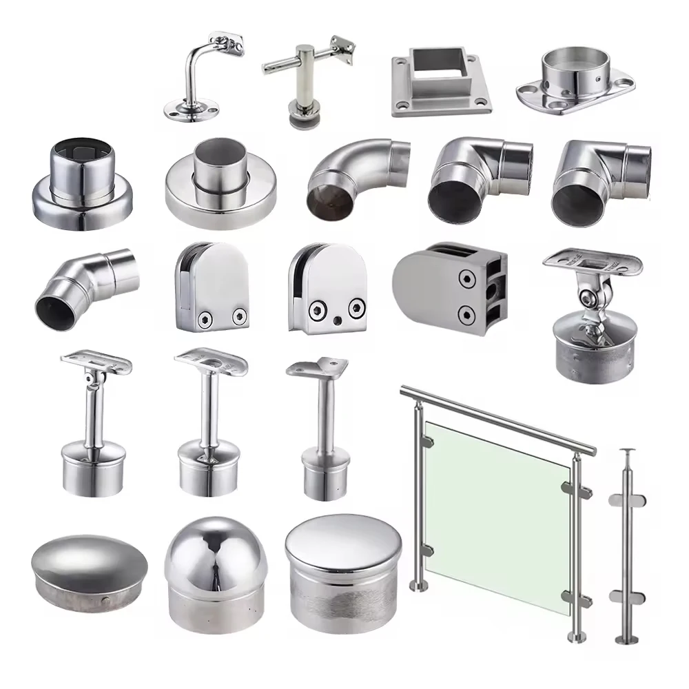Custom Modern Design Stainless Steel Stair Handrail Hardware Accessories, Guardrail Glass Balustrade Handrail Fittings, Suitable