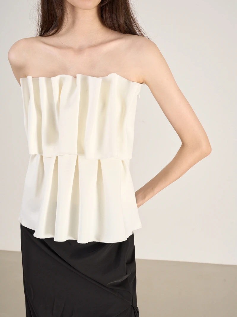 

Топ-бандо LAN VIVIER: утяжеляющий, с высокой эластичностью, с волнистыми оборками, скрывающий фигуру, однотонный, женский, модный