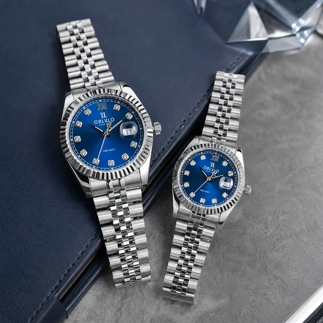 oblvlo-men's-blue-dial-stainless-steel-quartz-couple-watches-fashion-gear-bezel-and-date-feature-business-dress-watch-rx-ax-l