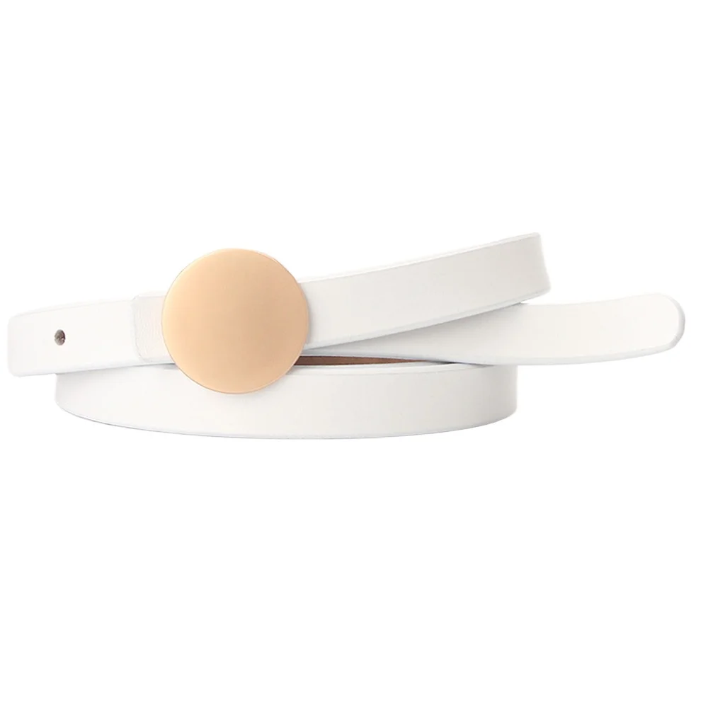 

White Women Belts Genuine Leather Belts for Women Thin Solid Camel Dress Belts for Ladies Female Strap Narrow Fashion New Design