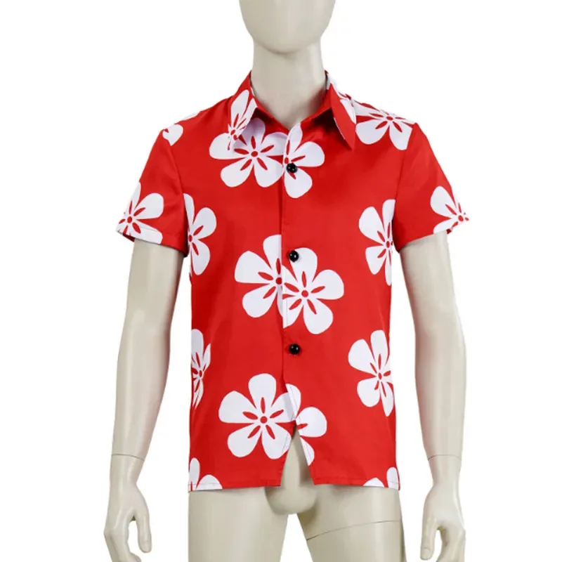 

asdh8@Movie Bad Guys Costume Mr. Snake Cosplay Fantasy Clothing Tops Red Floral Shirts Cartoon Disguise Men Roleplay Party Outfi
