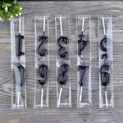 1 PC Cake Candles Black Number 0-9 Birthday Candles Festive Party Decor Birthday Party Cake Decoration Number Candles