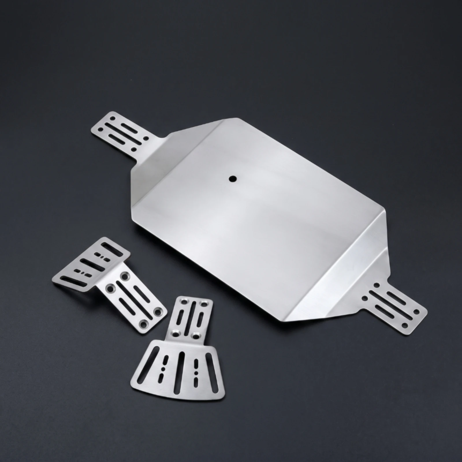 RC Chassis Guard Plate Stainless Steel Chassis Guard Plate with Brackets Underbody Guard Sturdy Low-Profile for Custom Setups