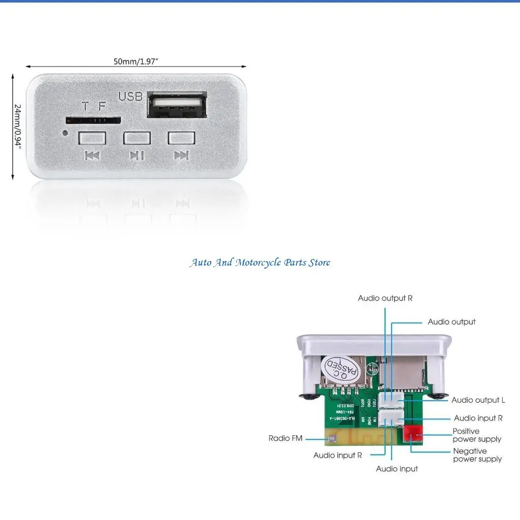 P9FD MP3 Board Wireless USB MP3 Player 2x3W Amplifier Car Radio Module