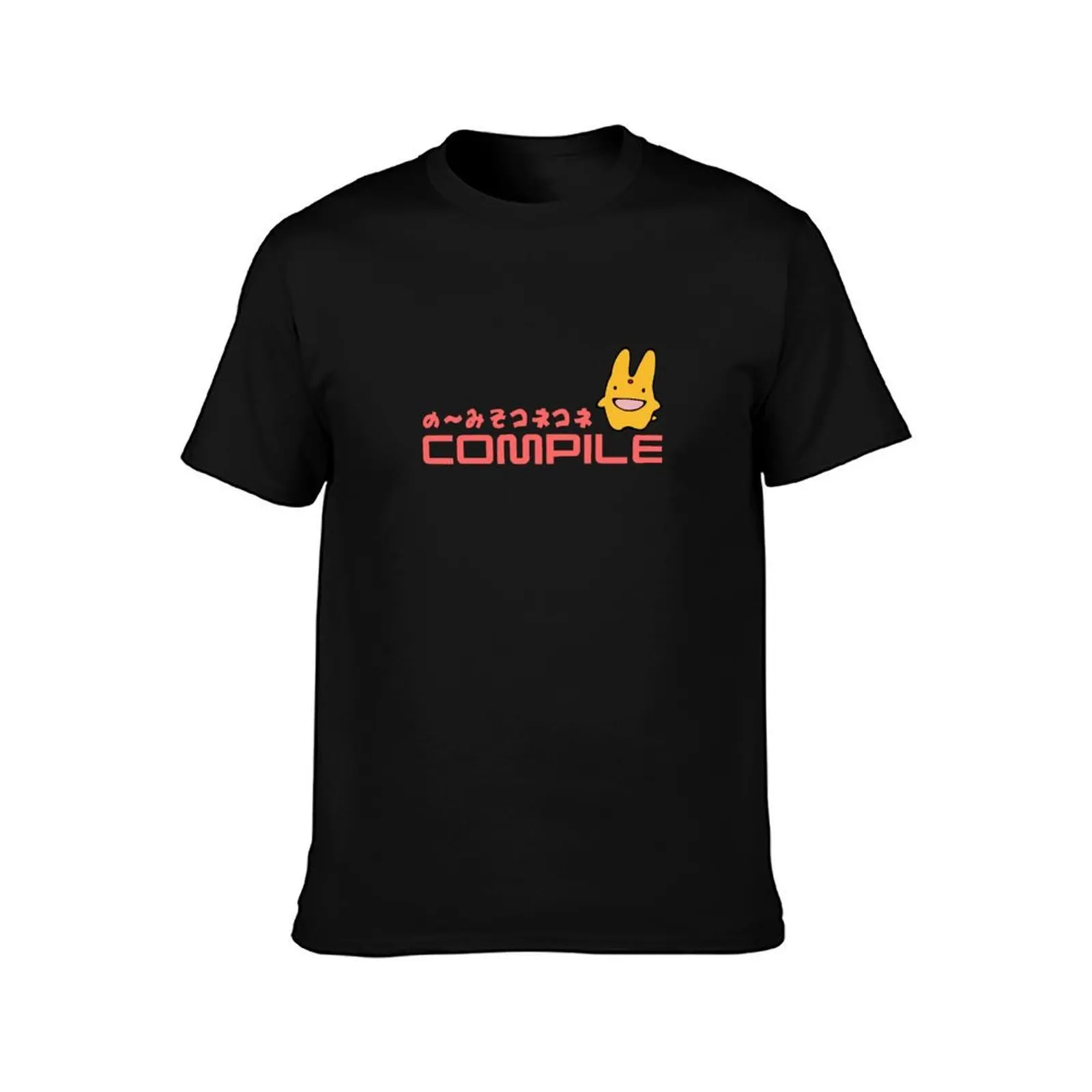 Compile (コンパイル) Carbuncle Kun Logo T-Shirt All Match Basic Short Sleeve Top