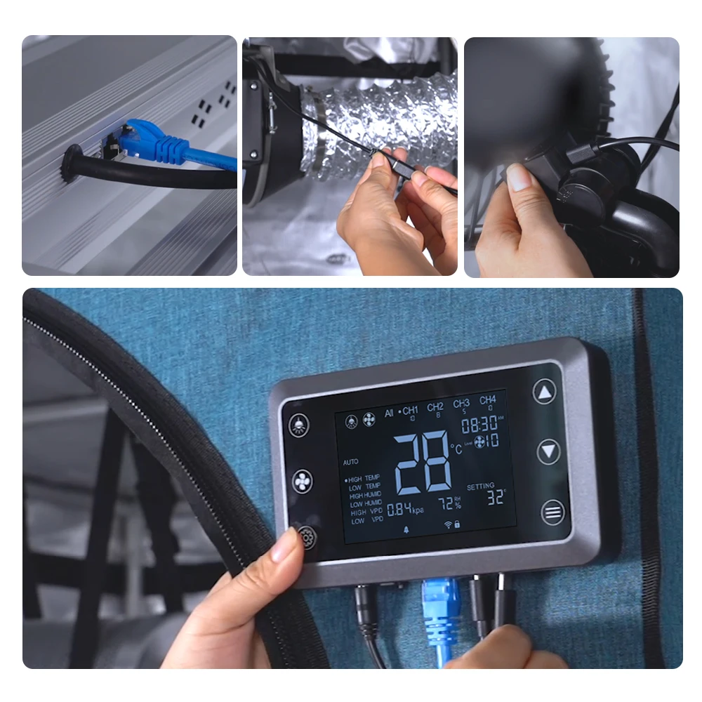 LED grow light controller Duct fan system controller One piece multi-control intelligent controller - special model for tents