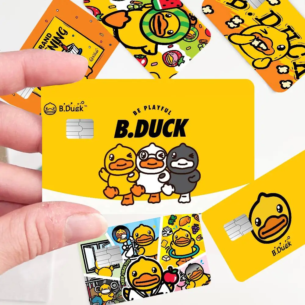 Brand B-B D-Duck  2024 Anime Cartoon Skin Stickers Film Tape Case for Big Credit Debit Card Front Side