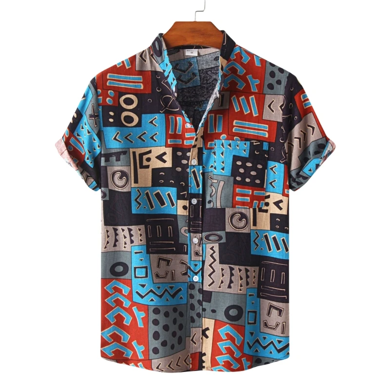 Camisa hawaiana de algodón para hombre, Polo de alta calidad, blusas de lujo, ropa de moda, Envío Gratis, Verano