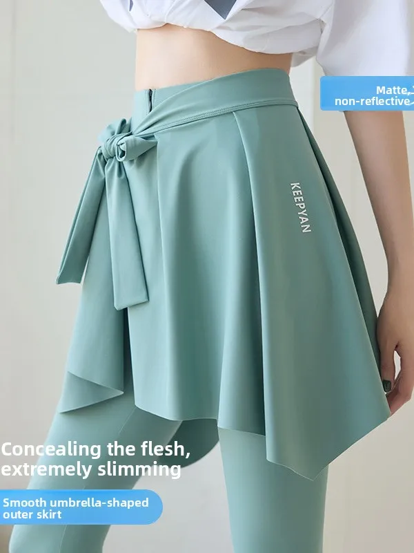 Spor Yoga Skirt for Women Boting e Design Running Fitn Small Skirt Anti-Static Nylon Fabric Irregular Hem