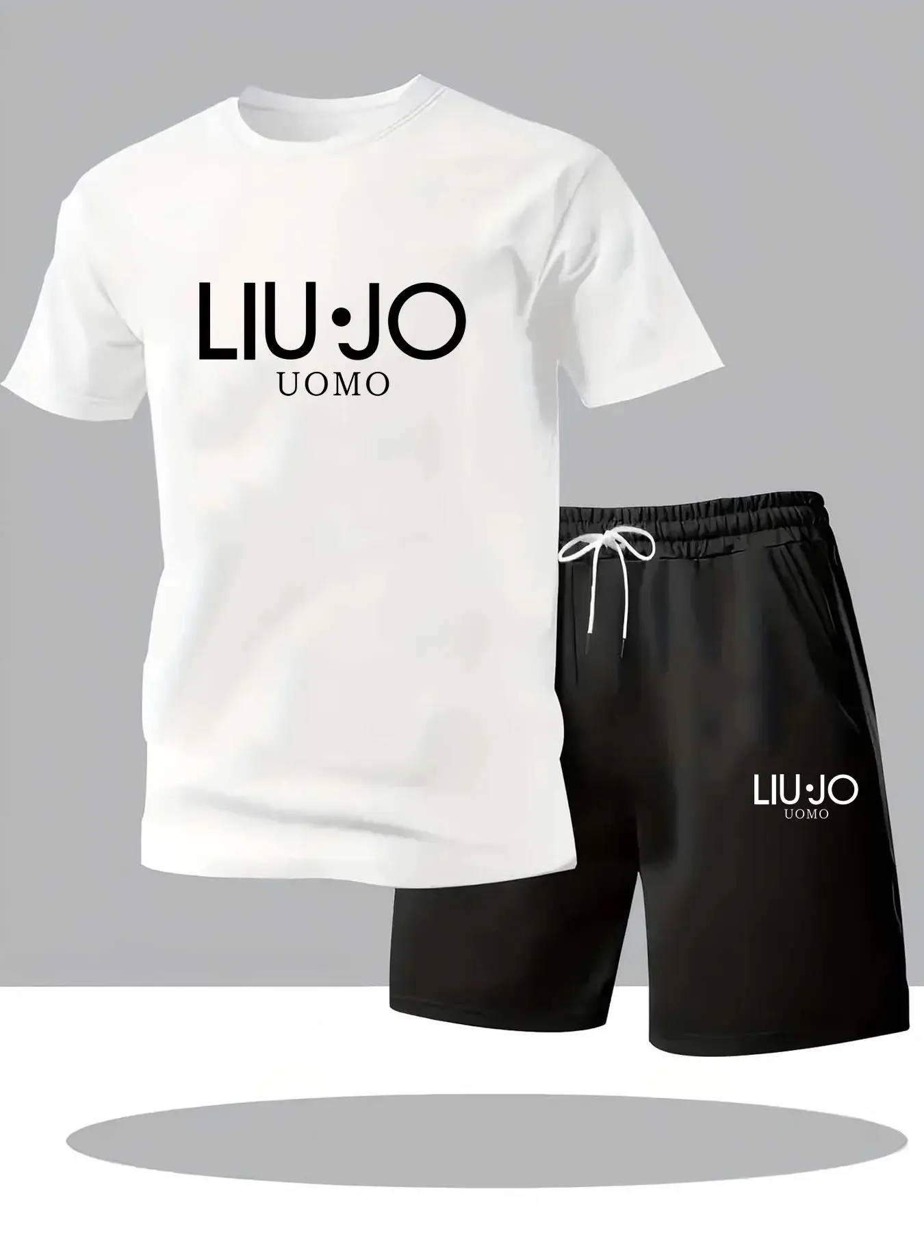 

2025 Summer New casual fashionable high-quality summer street daily men's set made of polyester fiber for comfort