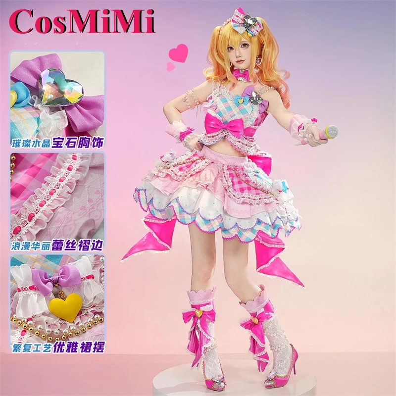 CosMiMi Anime Aikatsu Stars! Nijino Yume Cosplay Costume New Skin Gorgeous Sweet Formal Dress Carnival Party Role Play Clothing