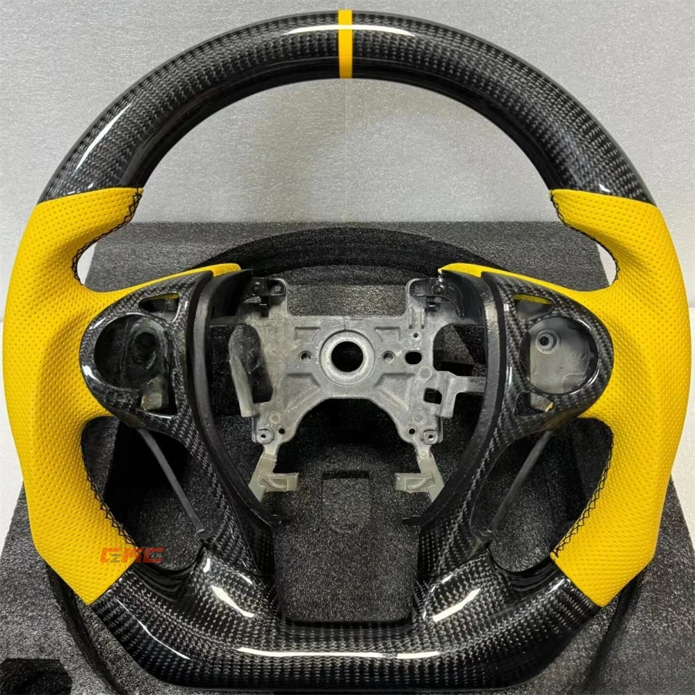 Carbon Fiber Perforated Leather Steering Wheel Fit H-onda A-ccord 2013-2017 M-ugen Sport Racing Custom D-Shaped