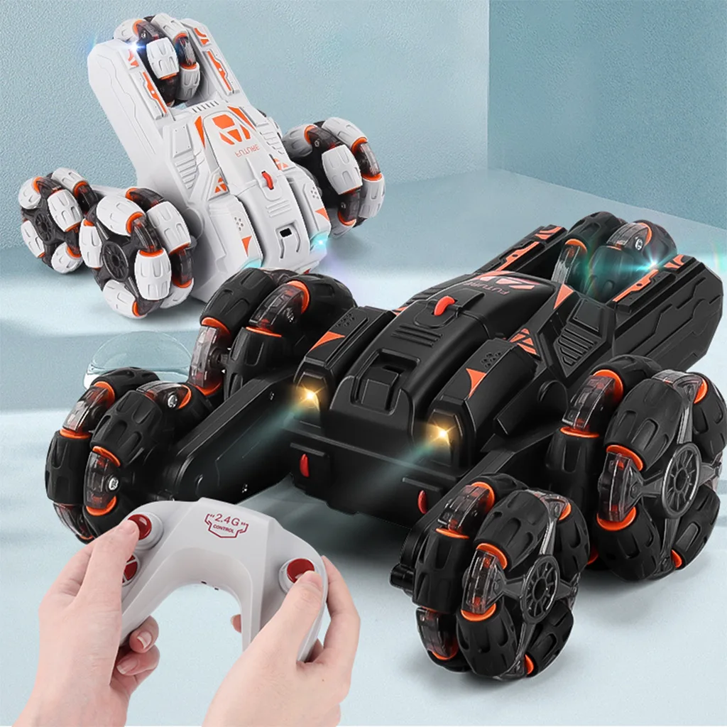 RC Cars 2.4G Remote Control Swing Arm Five Rounds Stunt Multifunction Gestures Gravity Car Toy Drift Climbing Boy Girl Gifts