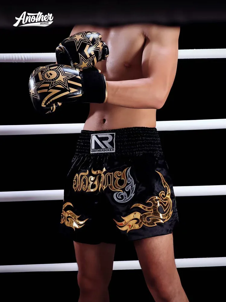 شورت ملاكمة للياقة البدنية للرجال البالغين، شورت مطرز سريع الجفاف وجيد التهوية، شورت رياضي خارجي من Muay Thai #4