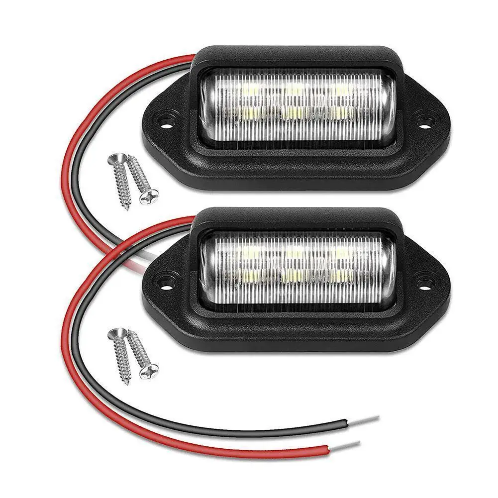 Luz LED para matrícula de coche, lámpara de 2 piezas para SUV, camión, remolque, furgoneta, luz de paso, bombillas blancas