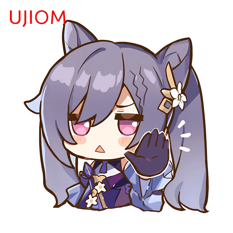UJIOM Genshin Impact Cute Keqing Wall Sticker Fancy Personality Hot Selling Wardrobe Decal Suitable For Computer Case Decoration