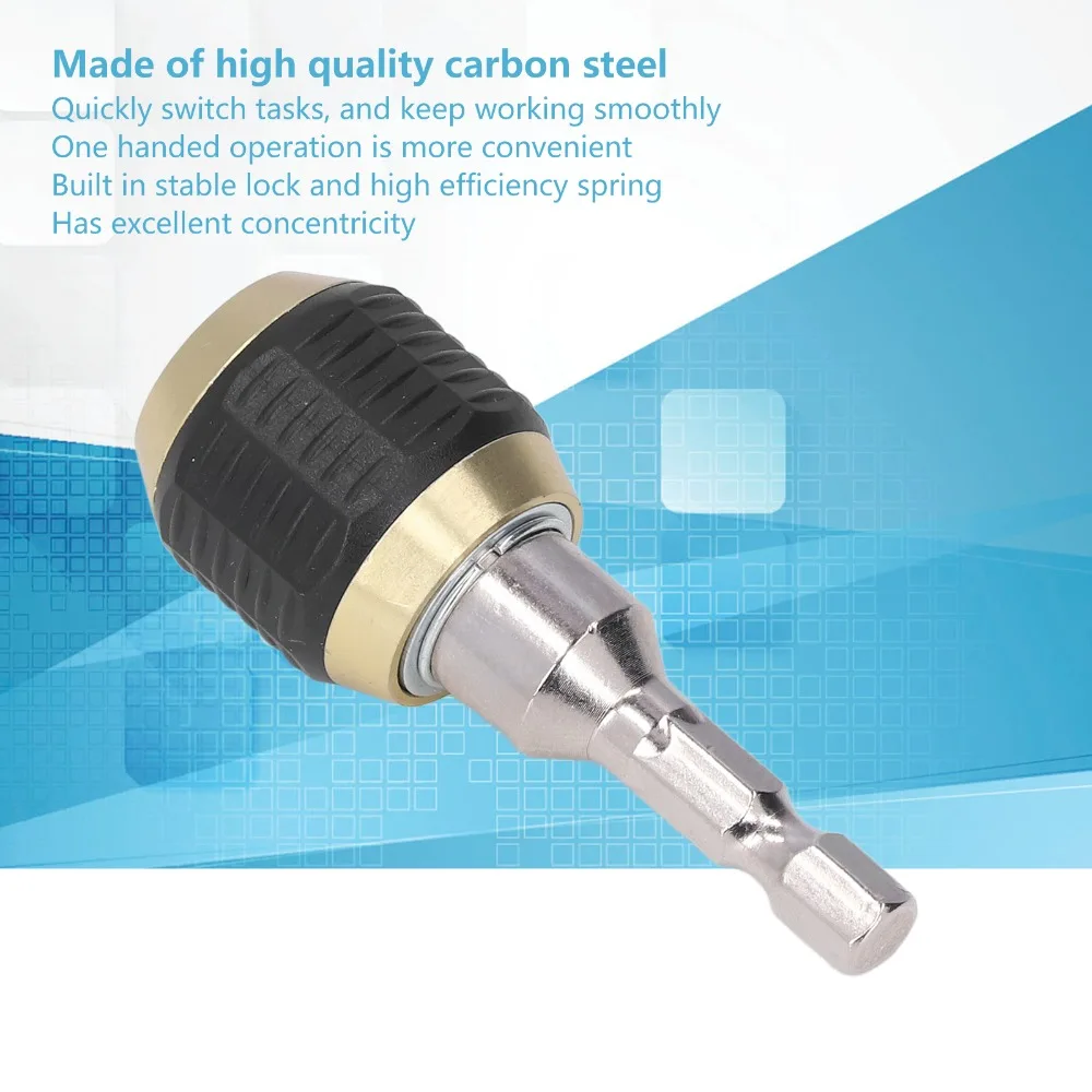 60mm Length Self Locking Connecting Rod Self-Locking Quick Release Drill Bit Extension Rod Chuck Adapter Connector