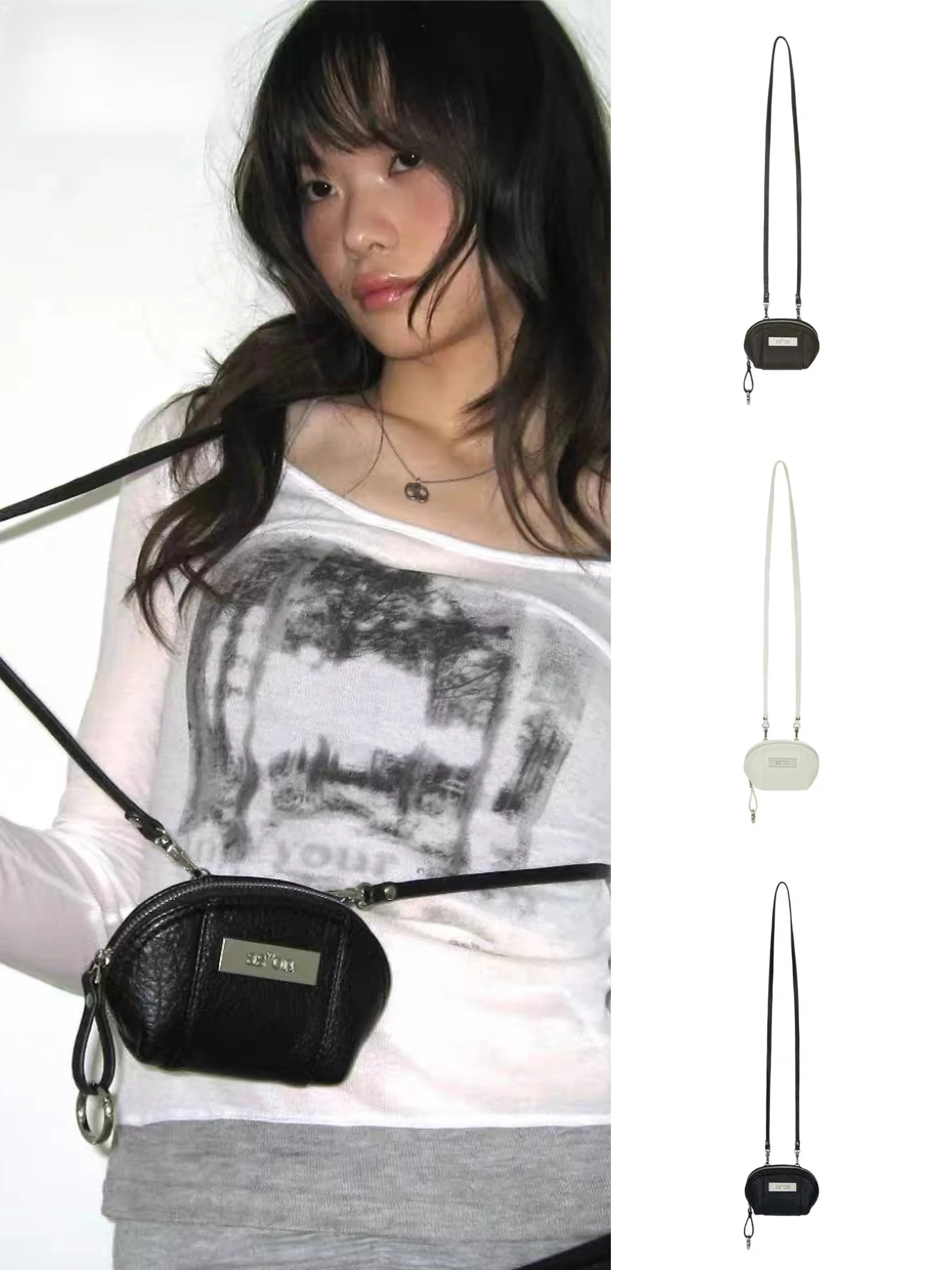 

Сумка-кроссбоди Ason Brand в корейском стиле с металлической биркой, для женщин, в британском стиле, повседневная, однотонная