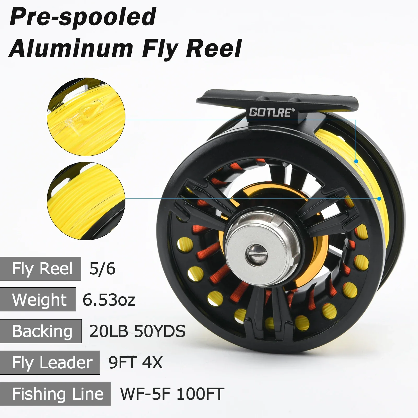 Goture Fly Fishing Rod and Reel Full Kit Carbon Fly Fishing Rod and 5/6 Reel combo Perch Fly Fishing Suitable Foy Stream view 3