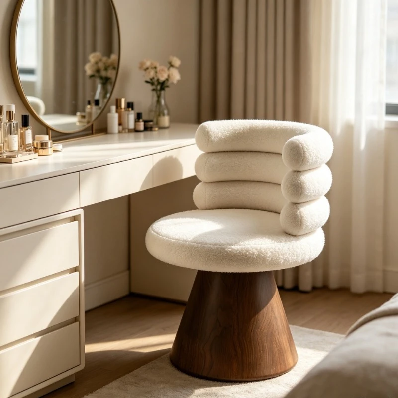 Bedroom Dresser Dressing Chair Household Rotating Light Luxury Belt Backrest