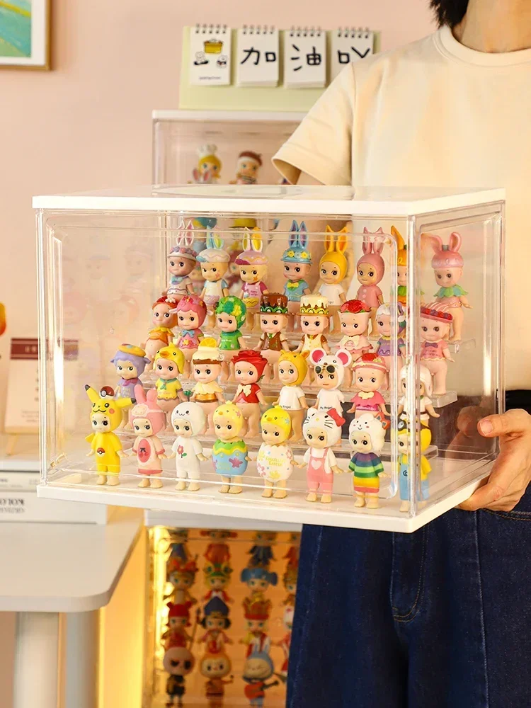 Large Capacity Mystery Box Showcase Collectible Figures Display Stand Case Dust-proof Jasmine Bubble Matt Doll Toy Organizer Box