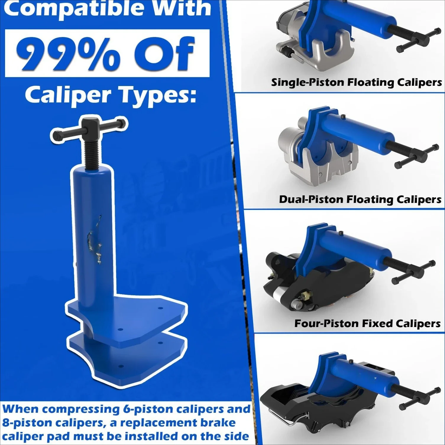 Heavy Duty Brake Caliper Piston Compression Tool