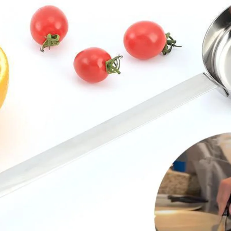 Cuchara para salsa de pizza, cuchara medidora para hornear, tazas para tomate con mango, cucharón de cocina para servir, herramienta para untar crema, cuchara larga de metal para sopa