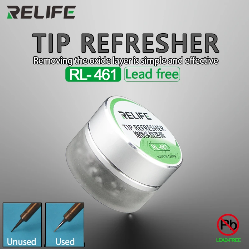 Relife RL-461 ponta de ferro de solda mais limpo refrescante para remover a camada de óxido das pontas de solda restaurar e atualizar ferramentas de