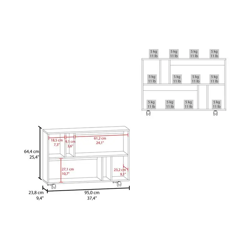 عربة وحدة تحكم ذات 5 أرفف مع 4 عجلات لسهولة التنقل والتنظيم #2