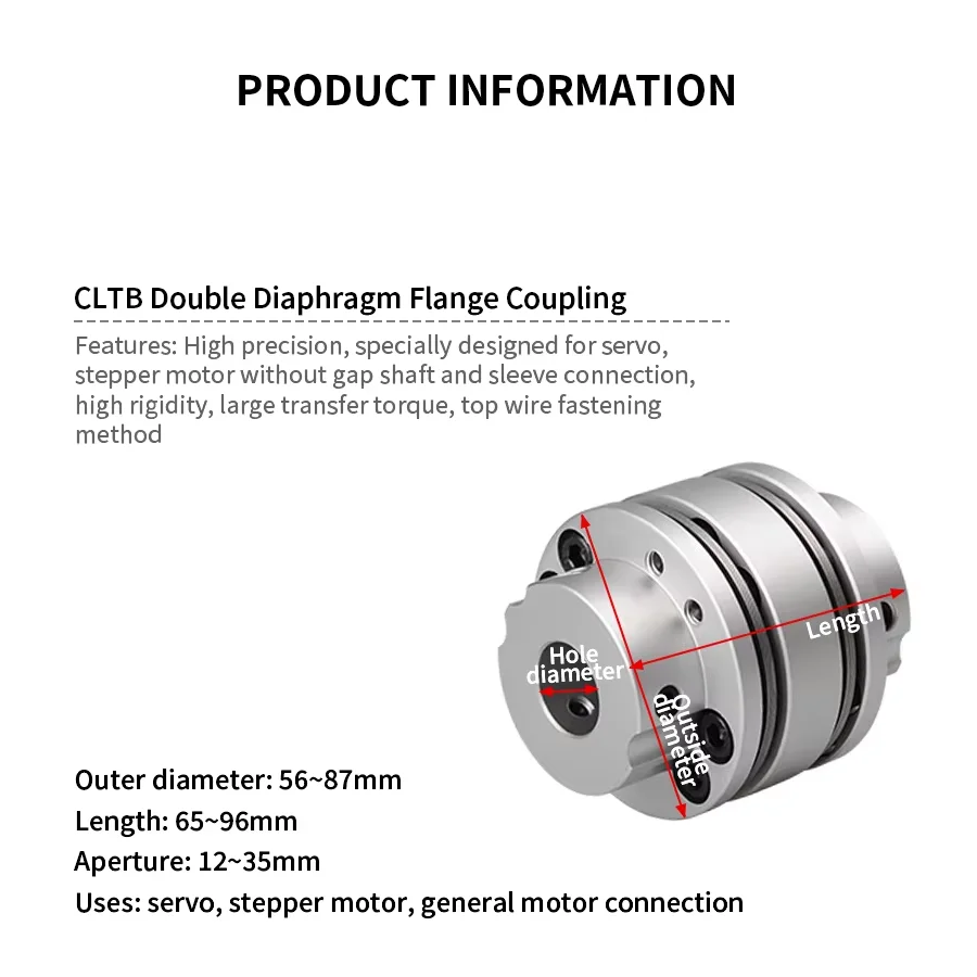 CLTB Diaphragm Coupling Top Wire Type High Torque 8-Hole Step Diaphragm Coupling Flange Connection CLTB-65X76 CNC Driving Parts