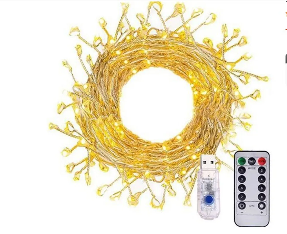 LED String Light Battery Operated Copper Wire Garland Fairy Lights 100/200Leds Fairy Cluster Firecrackers String Light