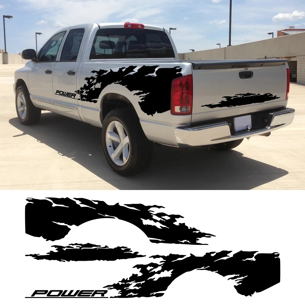 

Pickup Side Bed Tailgate Truck Power Wagon Vinyl Graphic Sticker For Ford F150 Dodge Ram Isuzu Dmax GWM Cannon Auto Tuning Decal