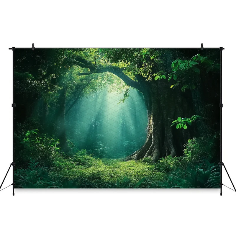 Mocsicka Spring Backdrop Photography Easter Green Forests Trees Grasslands Decoration Background Studio Props Birthday Wallpaper