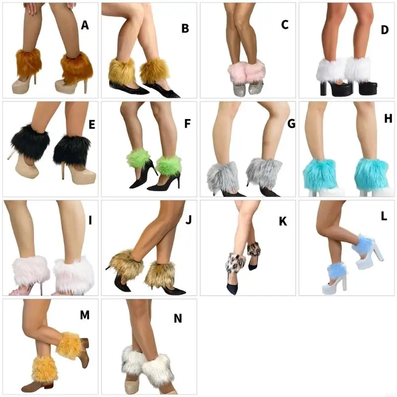 

Women's Fuzzy Leg Warmers Winter Furs Furry Leg Warmers Soft Boot Cuffs Covers Halloween Cosplay Costumes