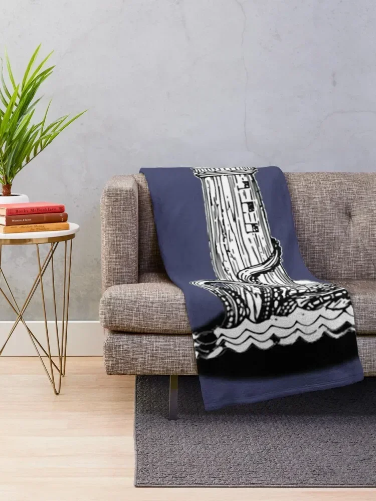 the lighthouse & the kraken Throw Blanket Flannel Cute Decorative Throw Beautifuls Blankets