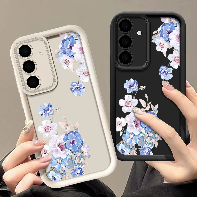 Case For Samsung Galaxy A15 A14 A16 A55 A54 A35 A53 A25 5G S25 S24 S23 S21 Ultra S22 Plus S24 FE Garden Flowers TPU Phone Cover