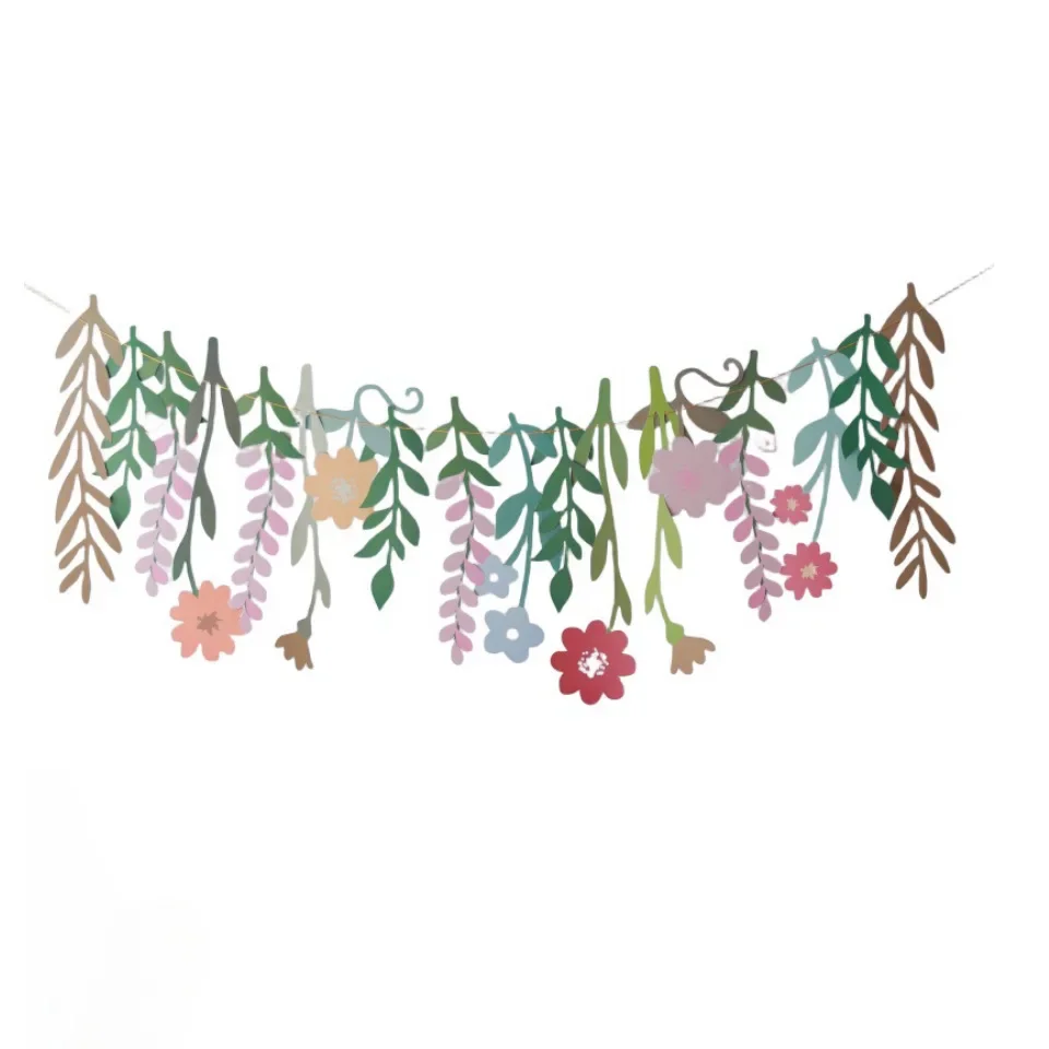 Leaves Flower Banners Summer Sunflower Bedroom Kindergarten Wall Background Hanging for Wedding Birthday Baby Shower Party Decor