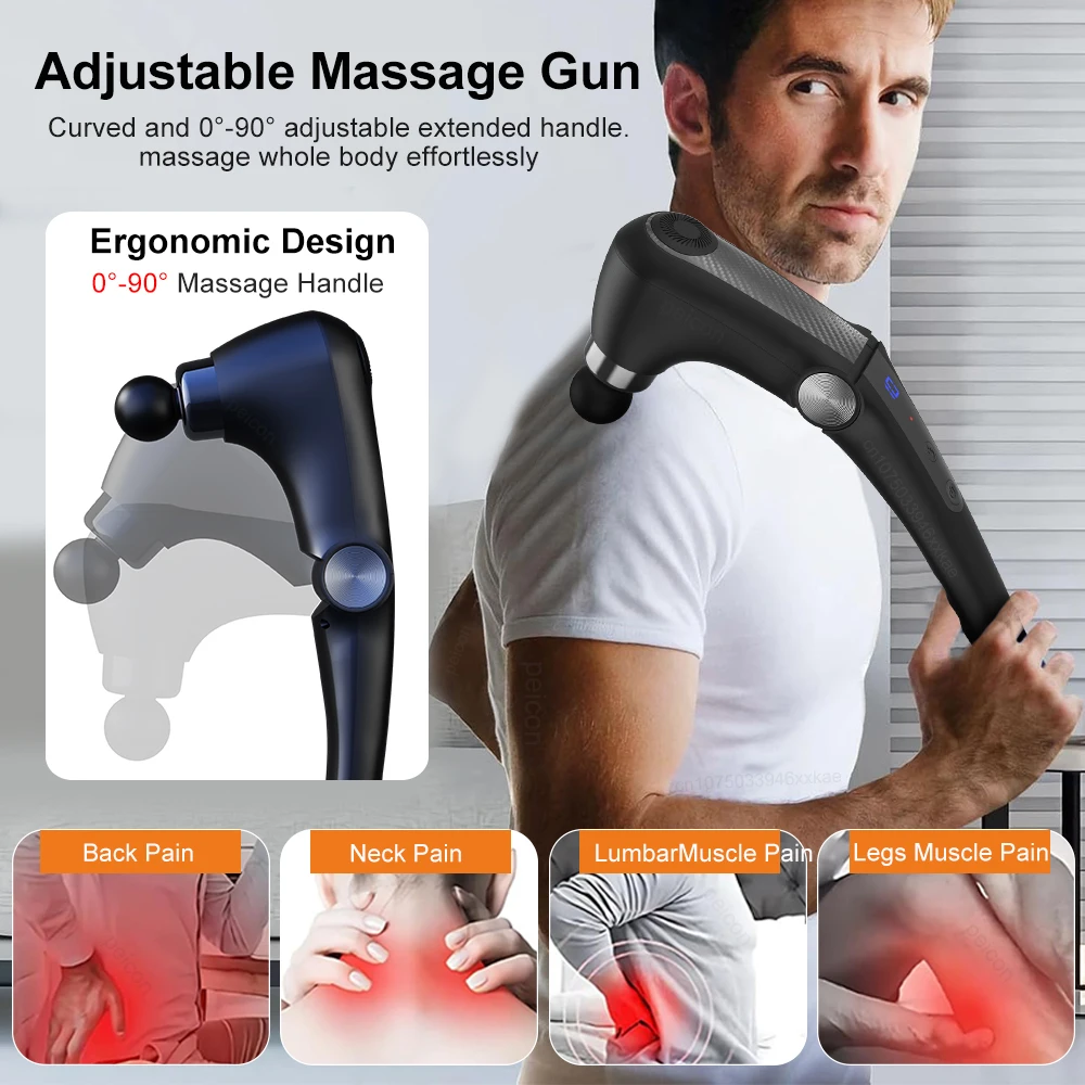 Fascia Massage Gun Shoulder Massage Machine Electric Muscle Massager Gun High Frequency Back Waist Neck Body Massage with Handle