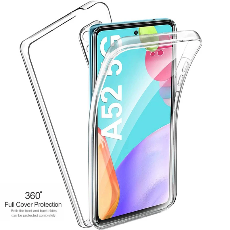 Silikonowe etui na telefon 360 Full Body do Samsung Galaxy A52 A53 A54 A55 5G A32 A33 A34 A35 A22 A23 A24 A25 A14 A15 A13 A05S Cover