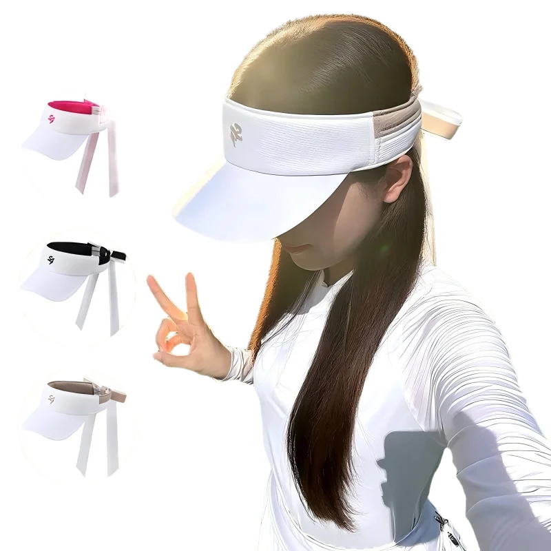 

SG Шляпа для гольфа с широкими полями для женщин Складная устойчивая к ультрафиолетовому излучению спортивная кепка на открытом воздухе Женская регулируемая кепка с бантом для пешего туризма и пляжного козырька