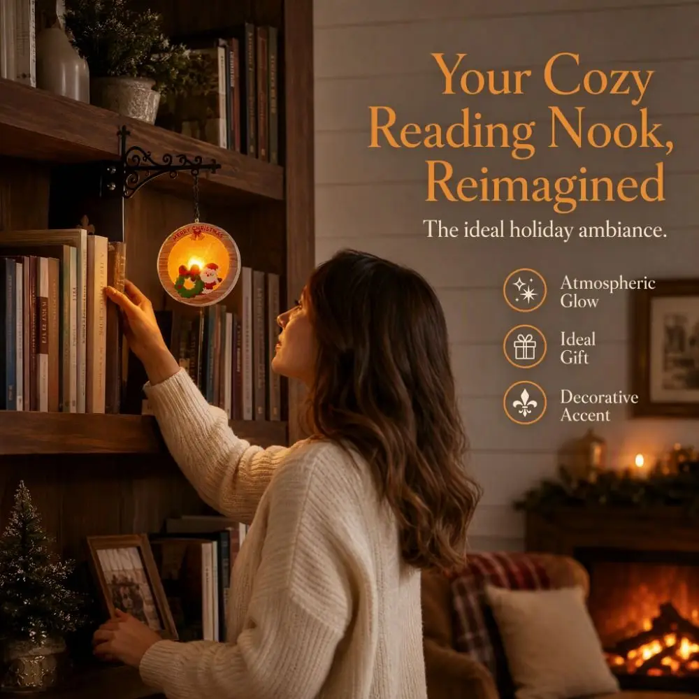 Vintage Bookshelf Lantern Light Decorative Warm Light Bookshelf Lighting Retro Style Christmas Library Lamp for Book Lovers