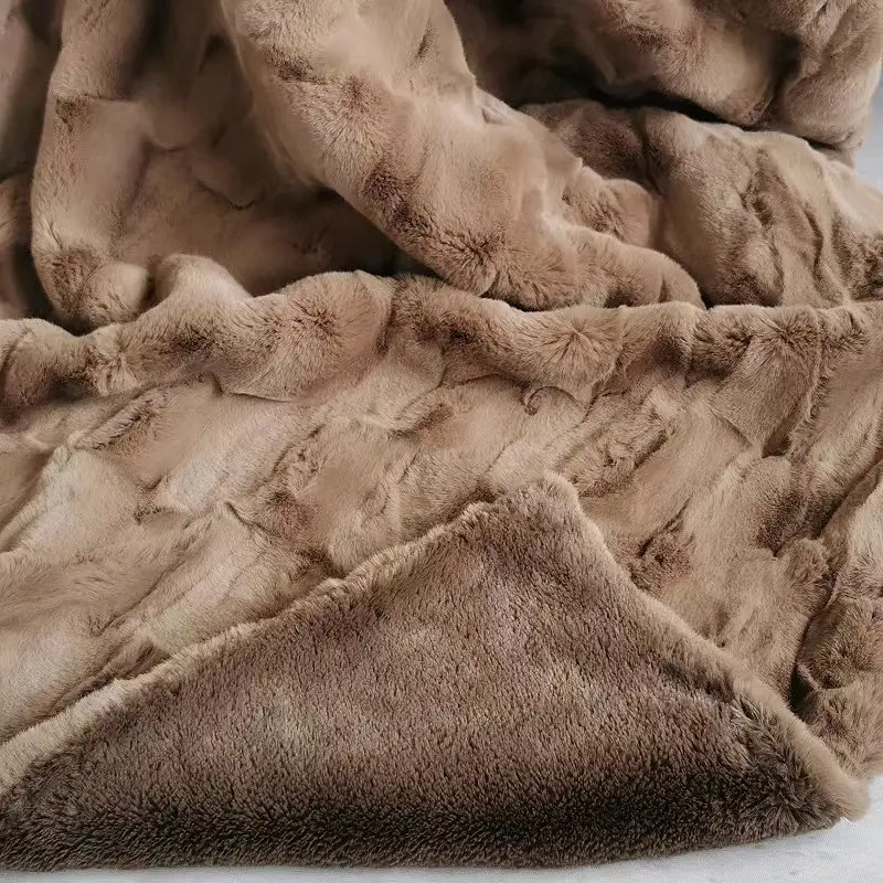 Double Layers Faux Fur Mink Blankets 100% Acrylic Soft Warm Thick Fleece Throw Sofa Bed Home Decoration Fleece Blankets