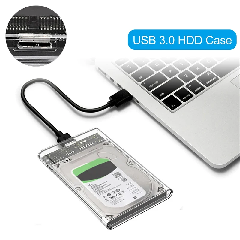 USB 3.0 Φ 2,5 дюйма SATA жесткий диск с скоростью передачи 5 Гбит/с и прозрачным внешним корпусом