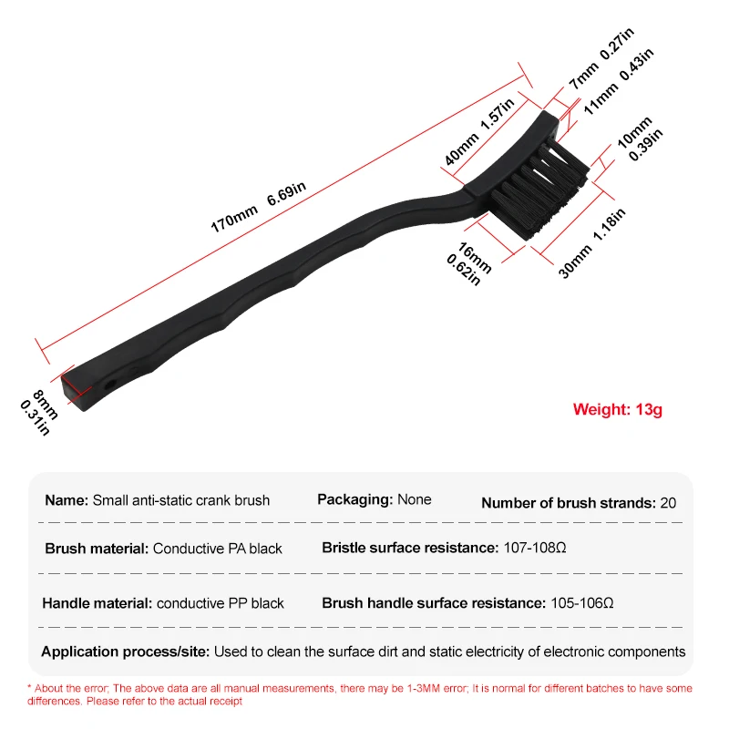 1pc anti-estática proteção pequena manivela escova esfregando placa de água pcb escova de limpeza